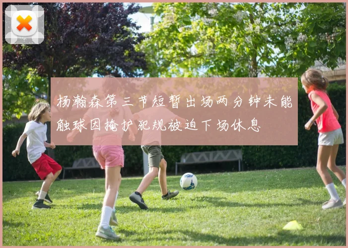 杨瀚森第三节短暂出场两分钟未能触球因掩护犯规被迫下场休息